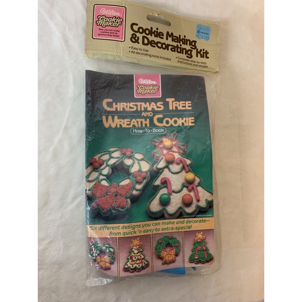 1984‎ Wilton Christmas Tree & Wreath Cookie Making Cutter Mold Treats Gifts NOS - Picture 12 of 12